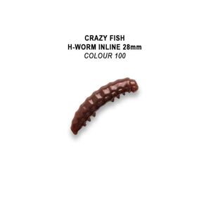 Crazy Fish Gumová Nástraha MF H Worm Inline Barva 100 Počet kusů: 10ks, Příchuť: Sýr, Délka cm: 4,2cm