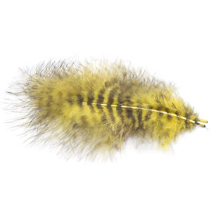 Hends Peří Grizzly Marabou Yellow Black Barred
